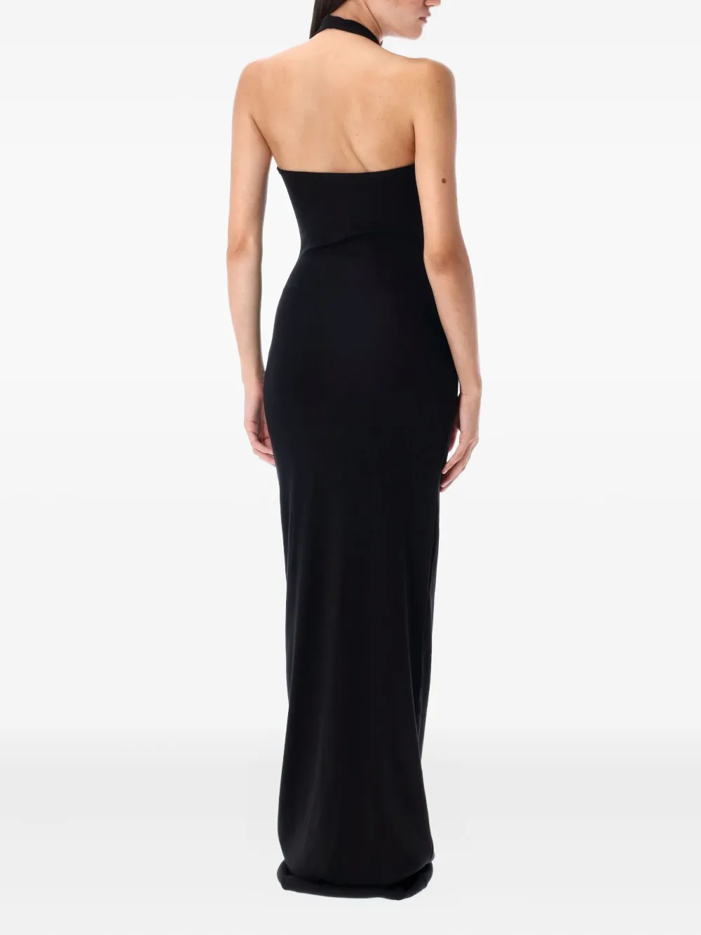 ETERNE halter-neck maxi dress Zwart