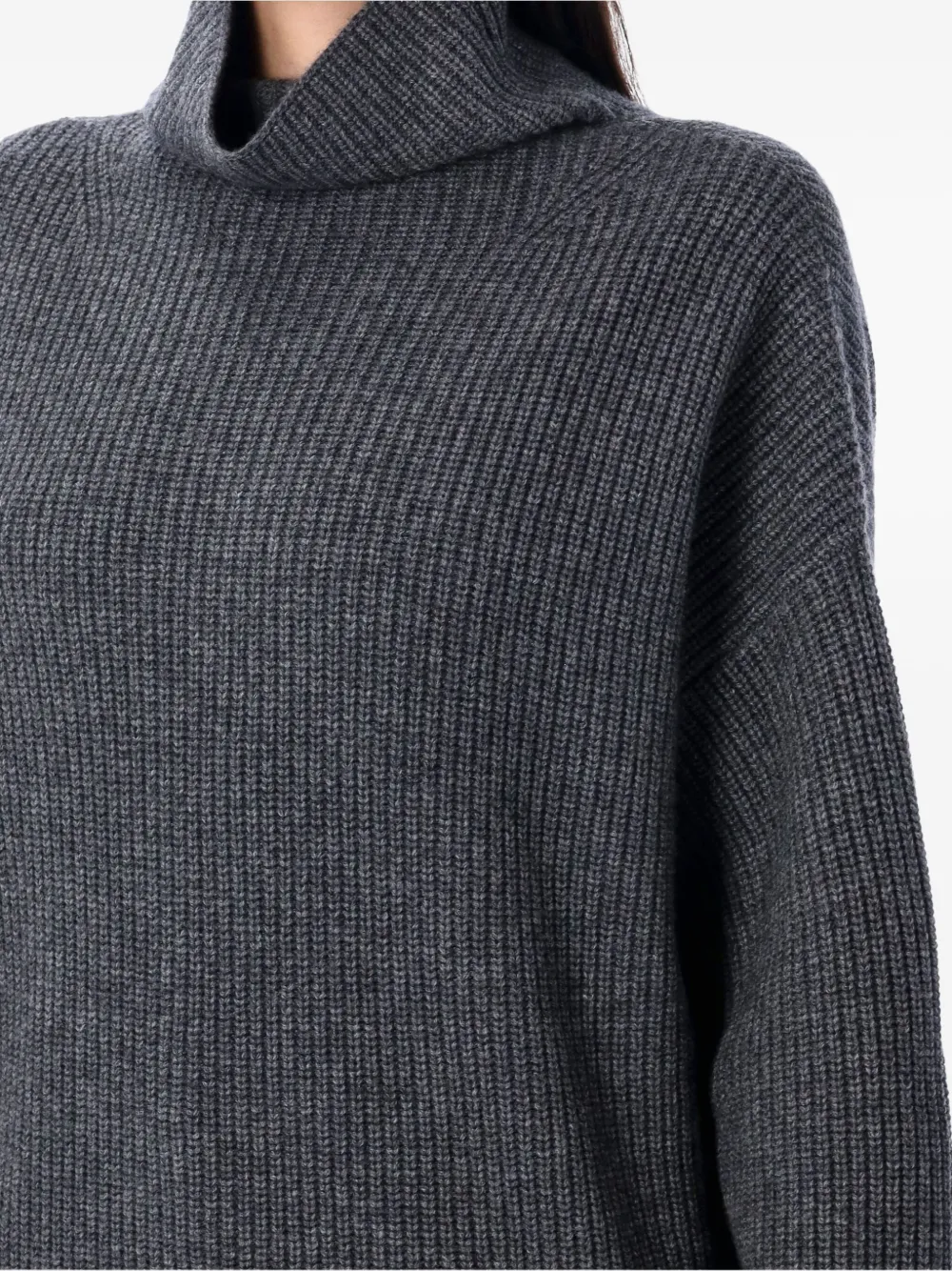 ISABEL MARANT high-neck ribbed knit Grijs