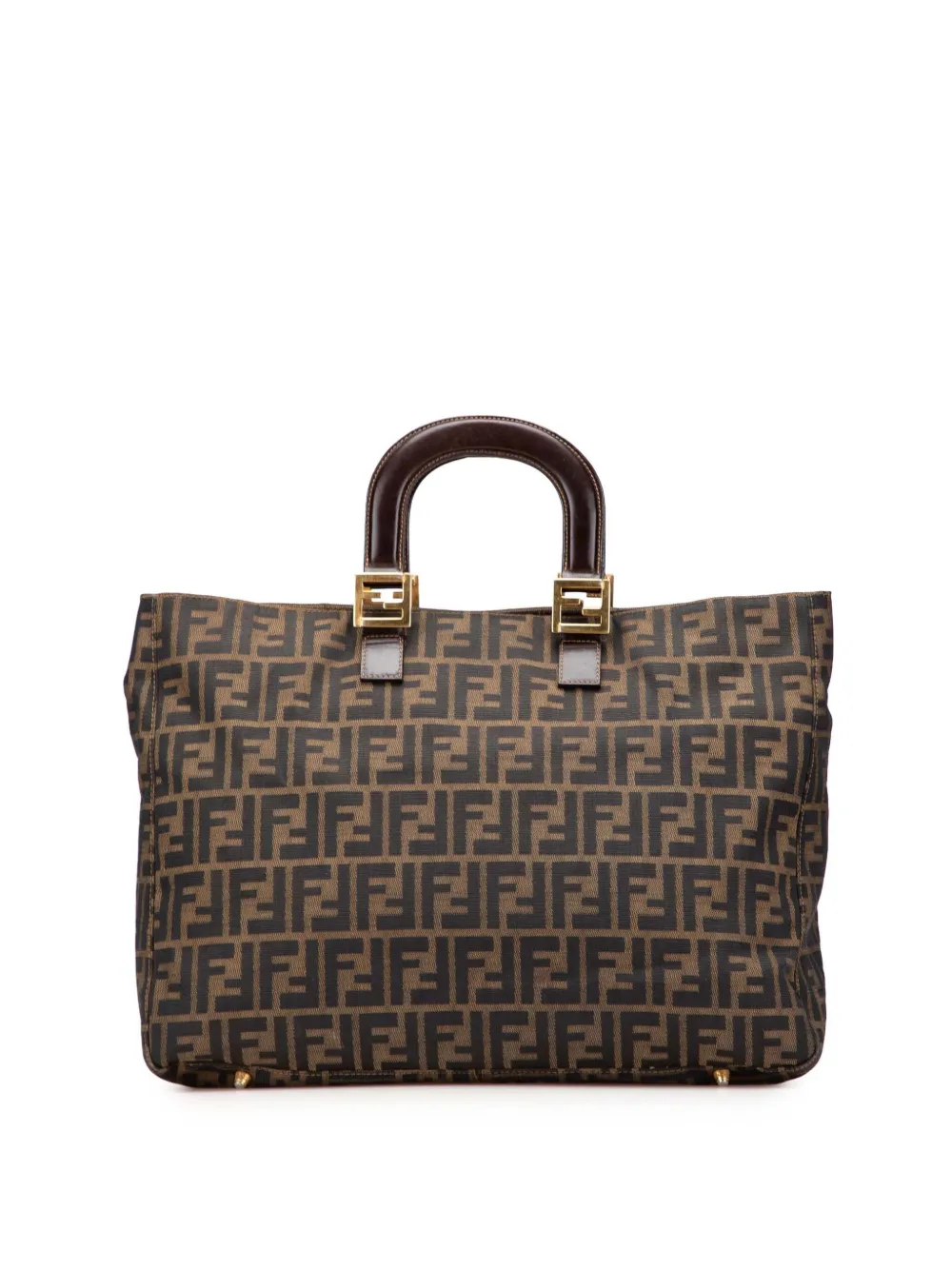 Fendi Pre-Owned 20th Century ラージ ズッカ キャンバス ツインズ トートバッグ - ブラウン Fendi Pre-Owned 20th Century ラージ ズッカ キャンバス ツインズ トートバッグ - ブラウン