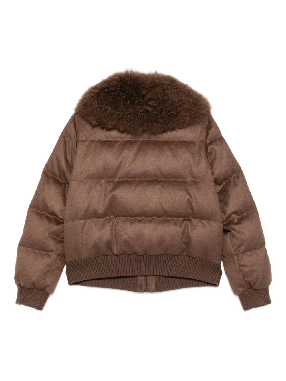 Liska Steppjacke Mit Pelzkragen In Brown
