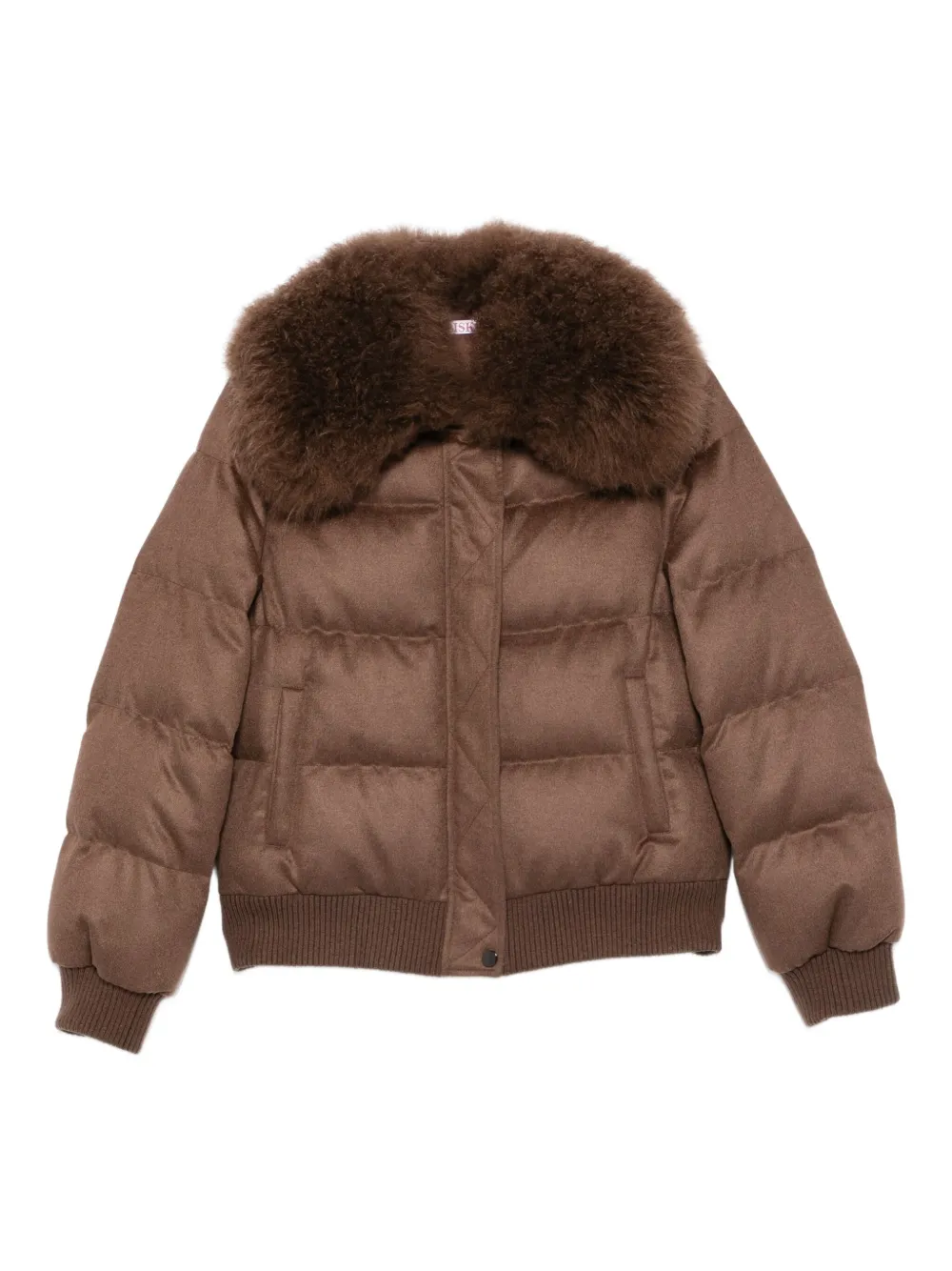Liska Steppjacke Mit Pelzkragen In Brown