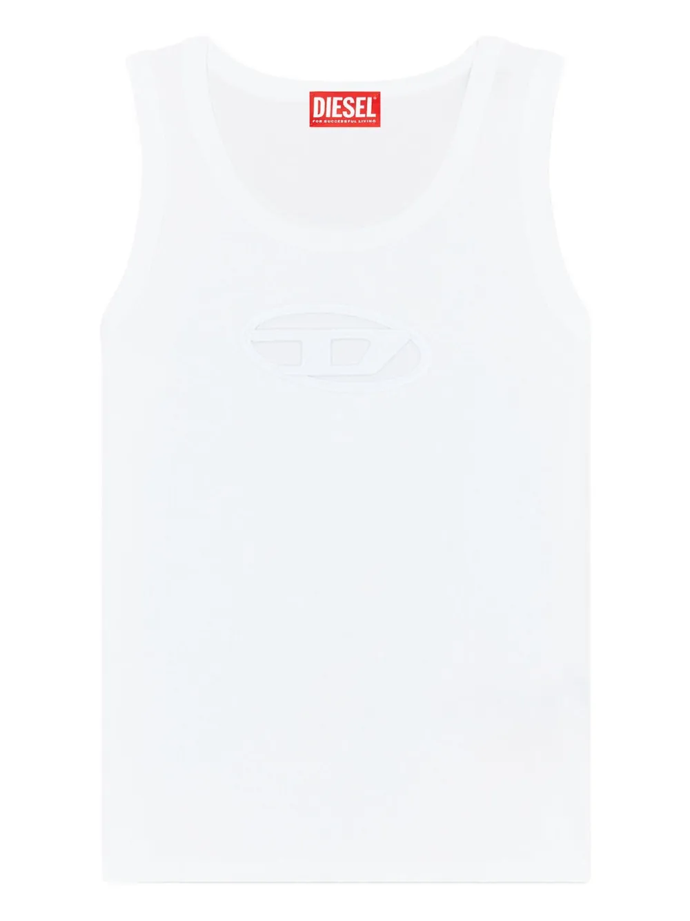 Diesel Logo-embellished Sleeveless Tank Top In White