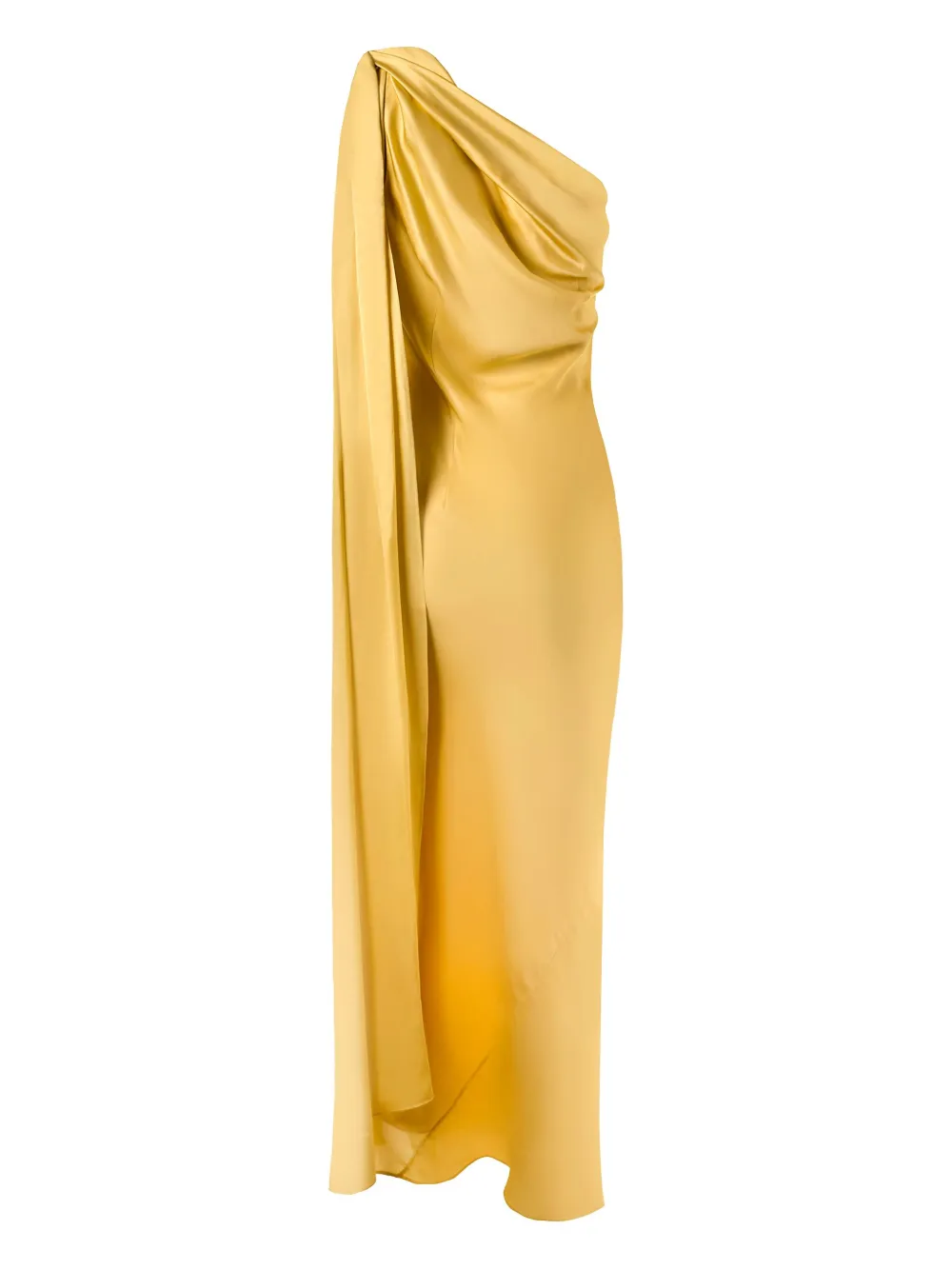 Alejandra Alonso Rojas Draped One-shoulder Midi Dress In Yellow