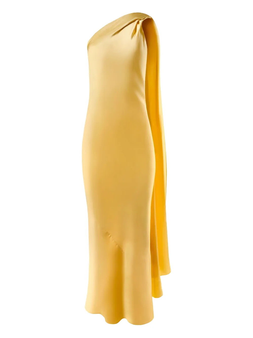 Alejandra Alonso Rojas draped one-shoulder midi dress - Geel
