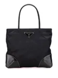 Prada Pre-Owned 2013-2025 Vitello Trimmed Tessuto tote bag - Black