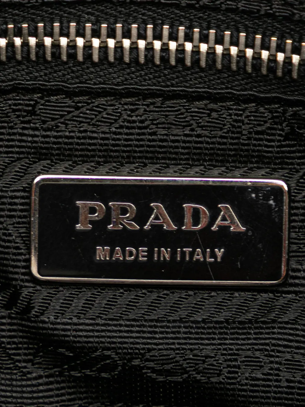Pre-owned Prada 2013-2025 Vitello Trimmed Tessuto Tote Bag In Black
