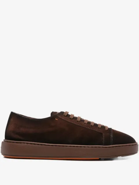 Santoni suede lace-up sneakers