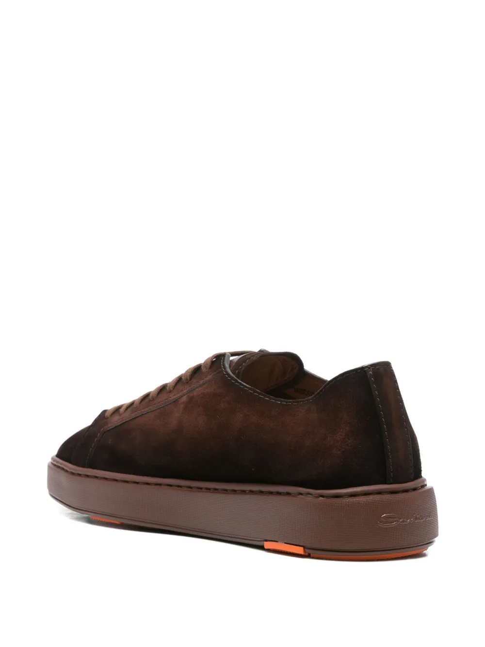 Santoni suede lace-up sneakers Brown
