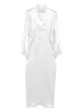 Vestiaire d'un Oiseau Libre All About Eve high-neck puff-sleeve midi dress - White