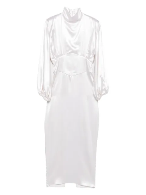 Vestiaire d'un Oiseau Libre All About Eve high-neck puff-sleeve midi dress