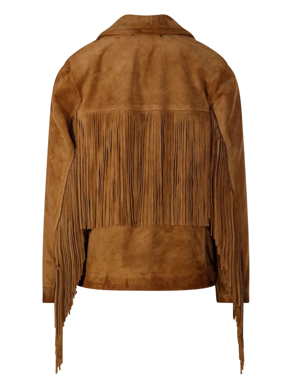 Golden Goose Fringe Suede Jacket In Brown