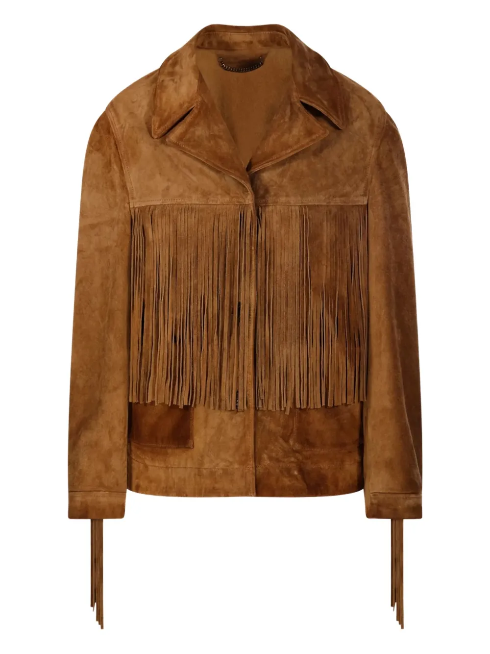 Golden Goose Fringe Suede Jacket In Brown