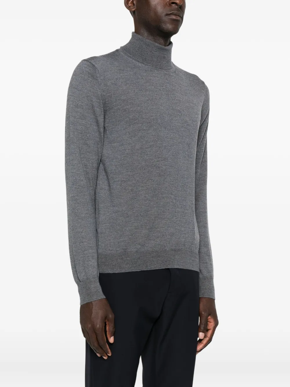 Tagliatore Turtleneck Wool Sweater In Gray
