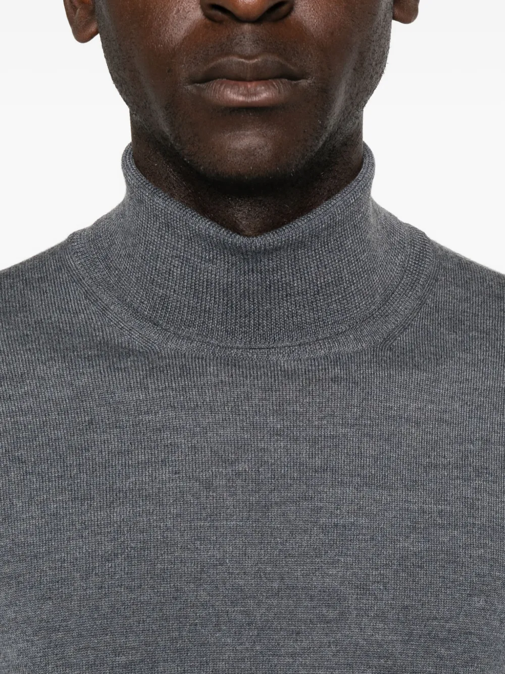 Tagliatore Turtleneck Wool Sweater In Gray