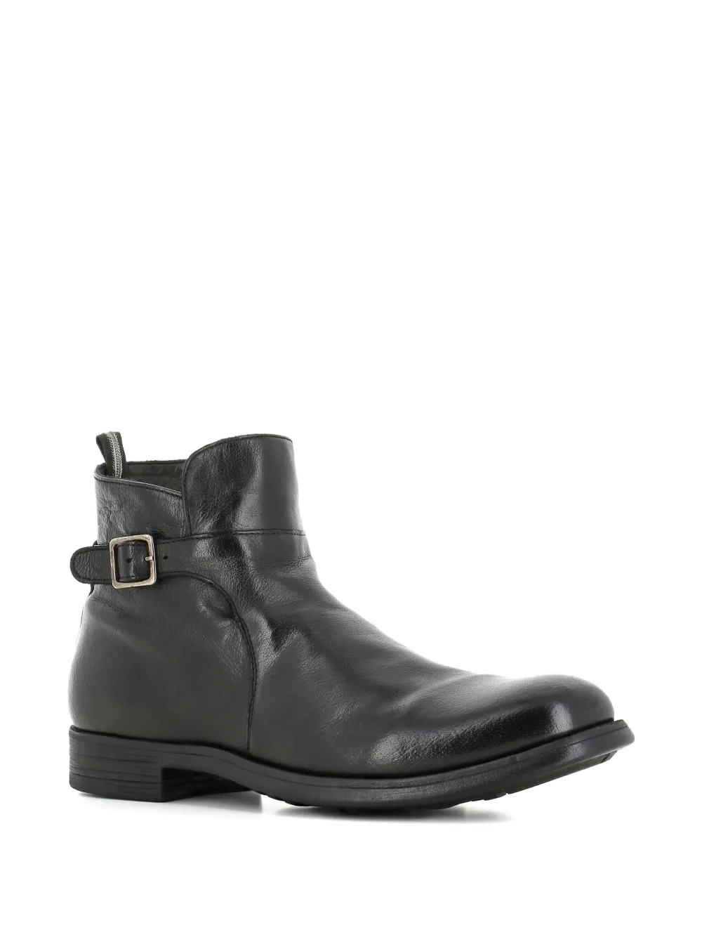 Officine Creative buckle zip boots Black
