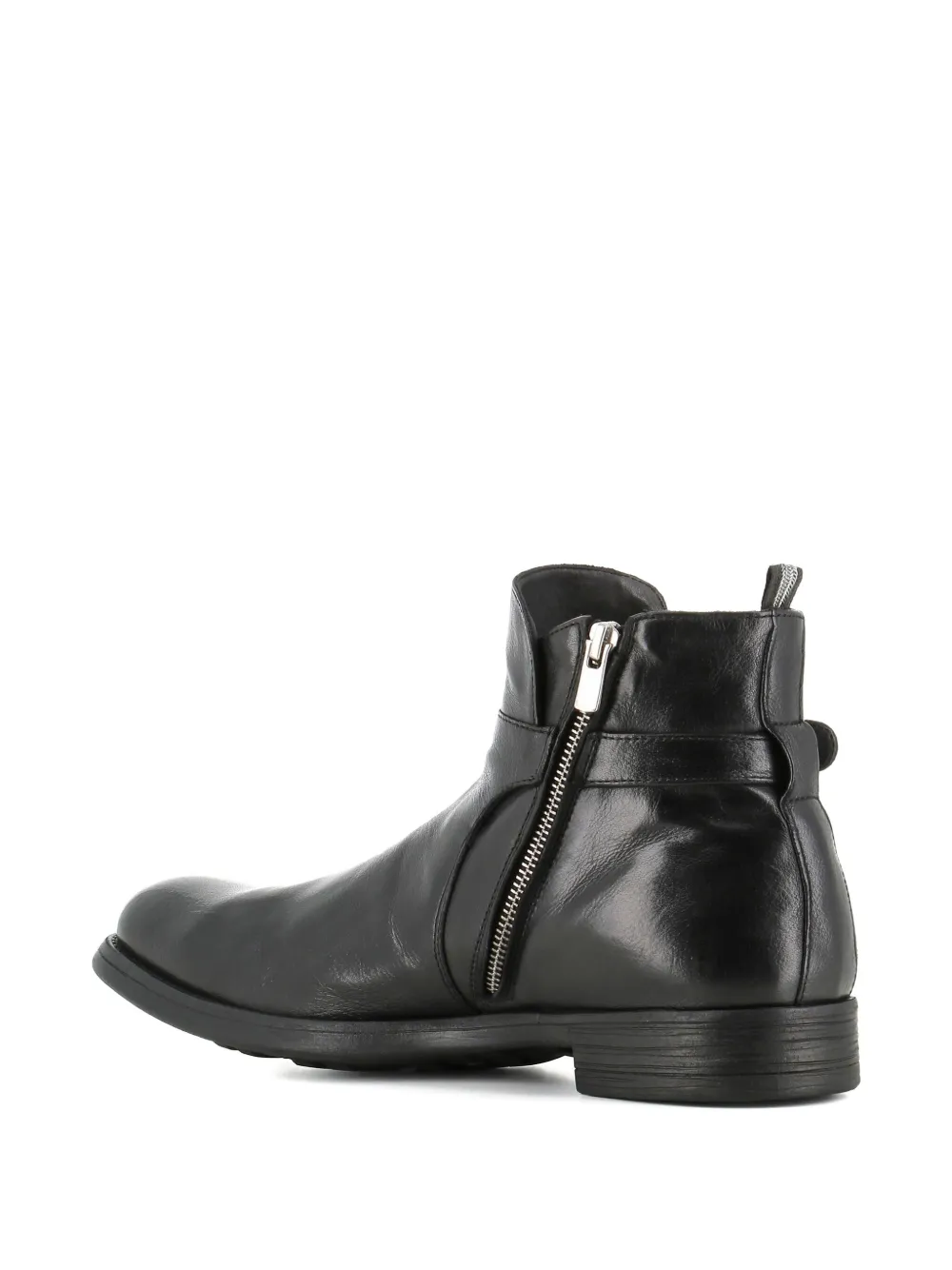 Officine Creative buckle zip boots Black
