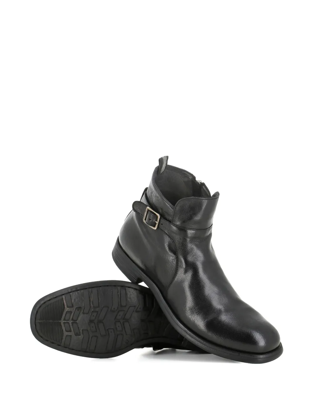 Officine Creative buckle zip boots Black