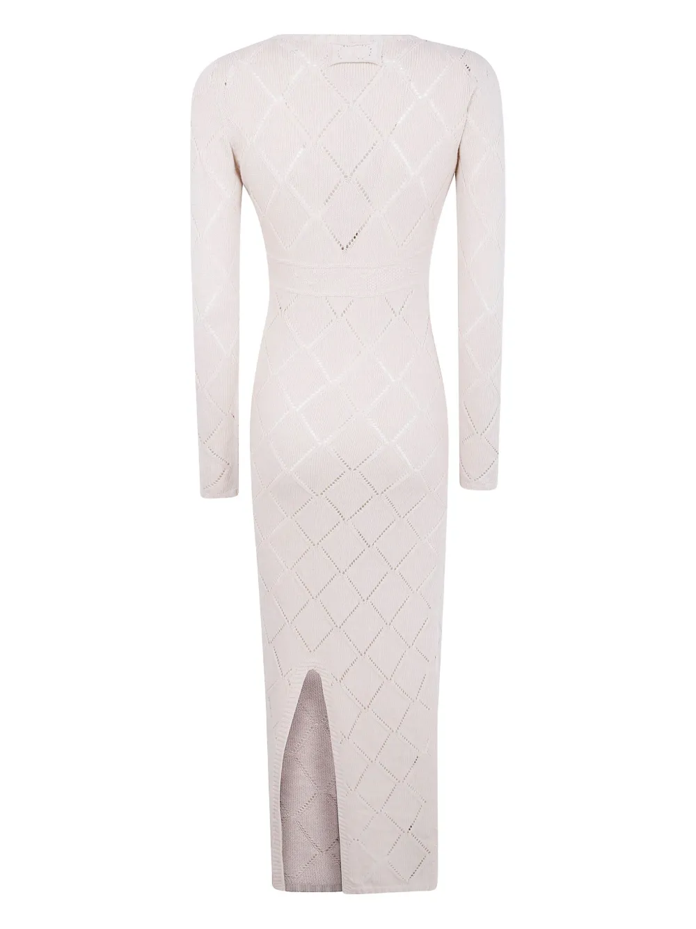 TWINSET diamond-pattern knit dress - Beige