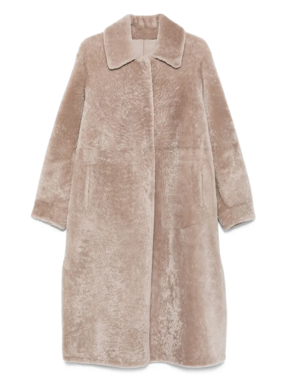Manzoni 24 shearling collared coat | Neutrals | Image 1
