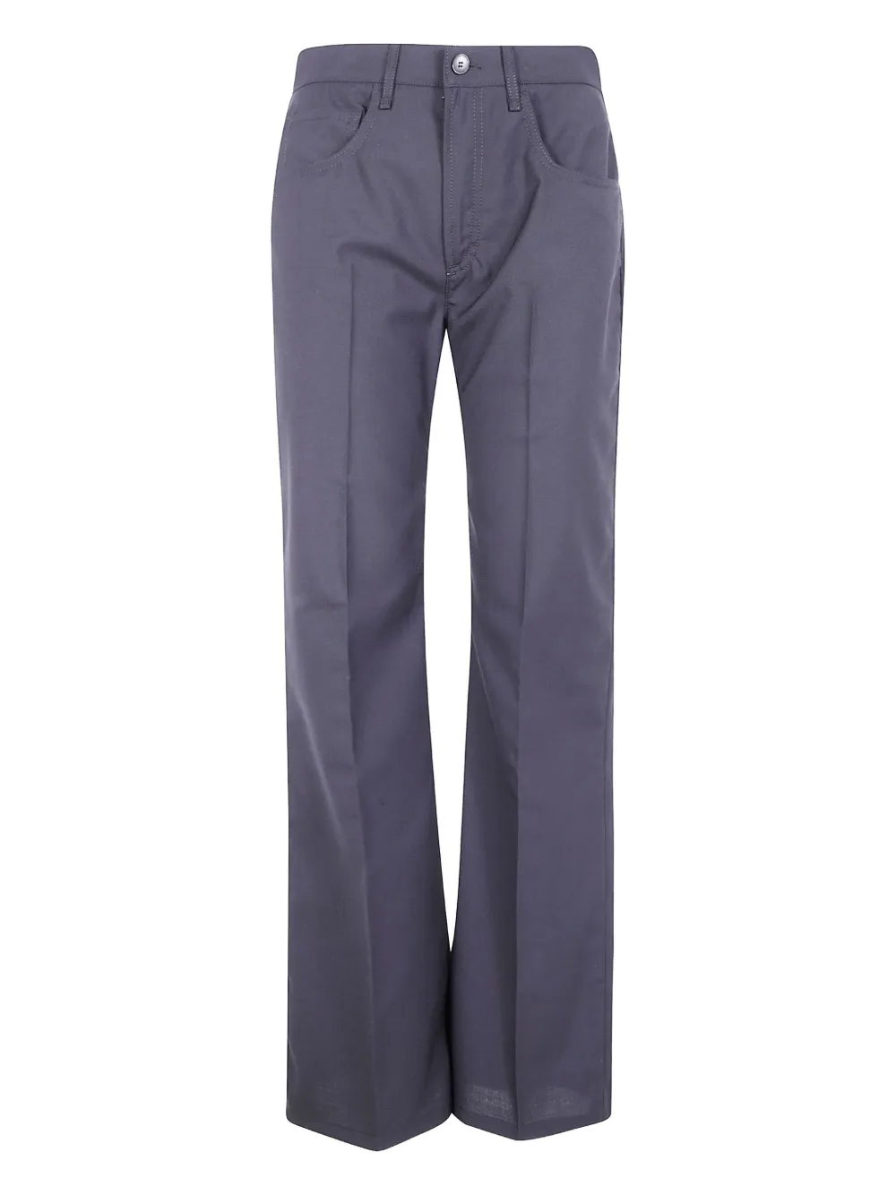 Seventy Flared Wool Trousers In Black