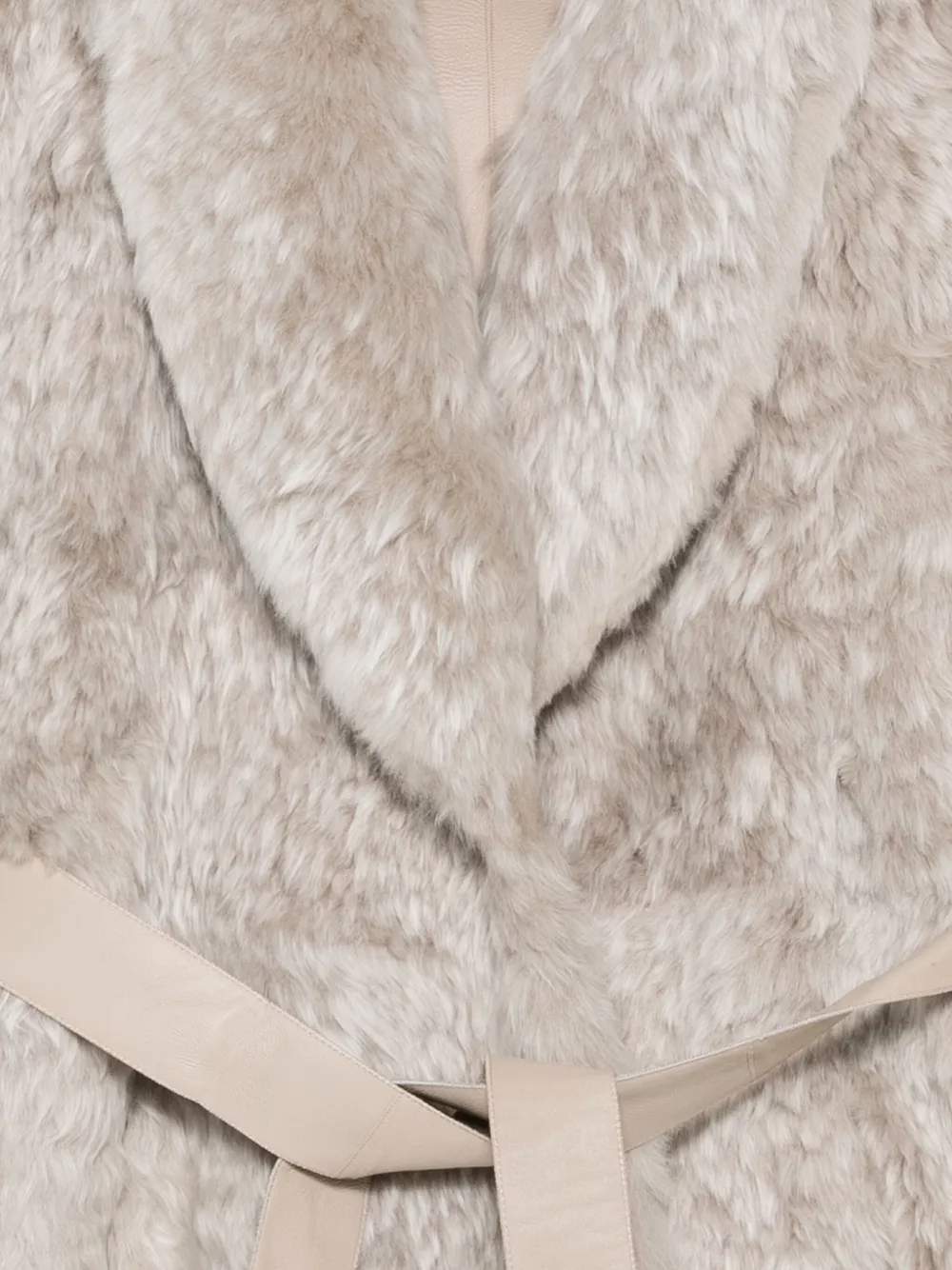 Manzoni 24 Leather-belt Fur Coat In Neutral