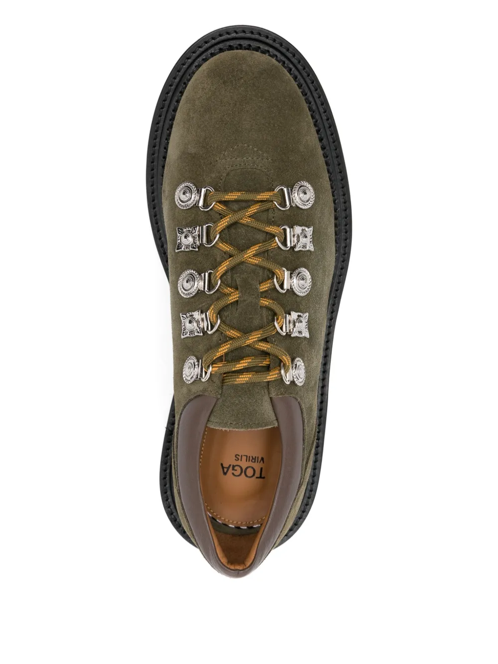 Toga Virilis lace-up suede derby shoes Green