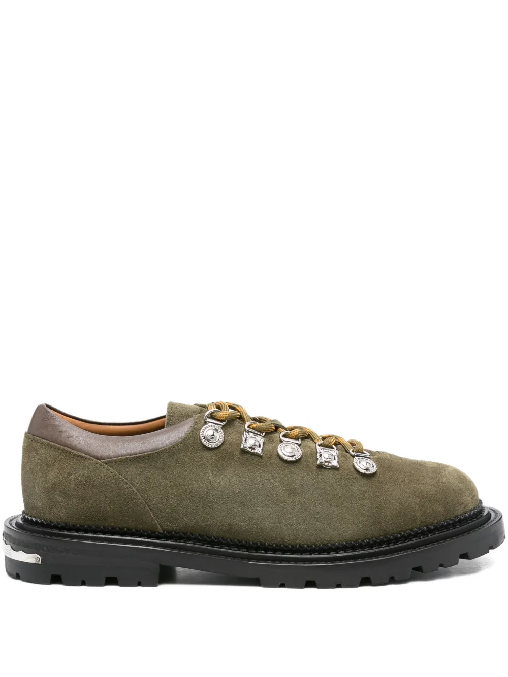 Toga Virilis lace-up suede derby shoes Green