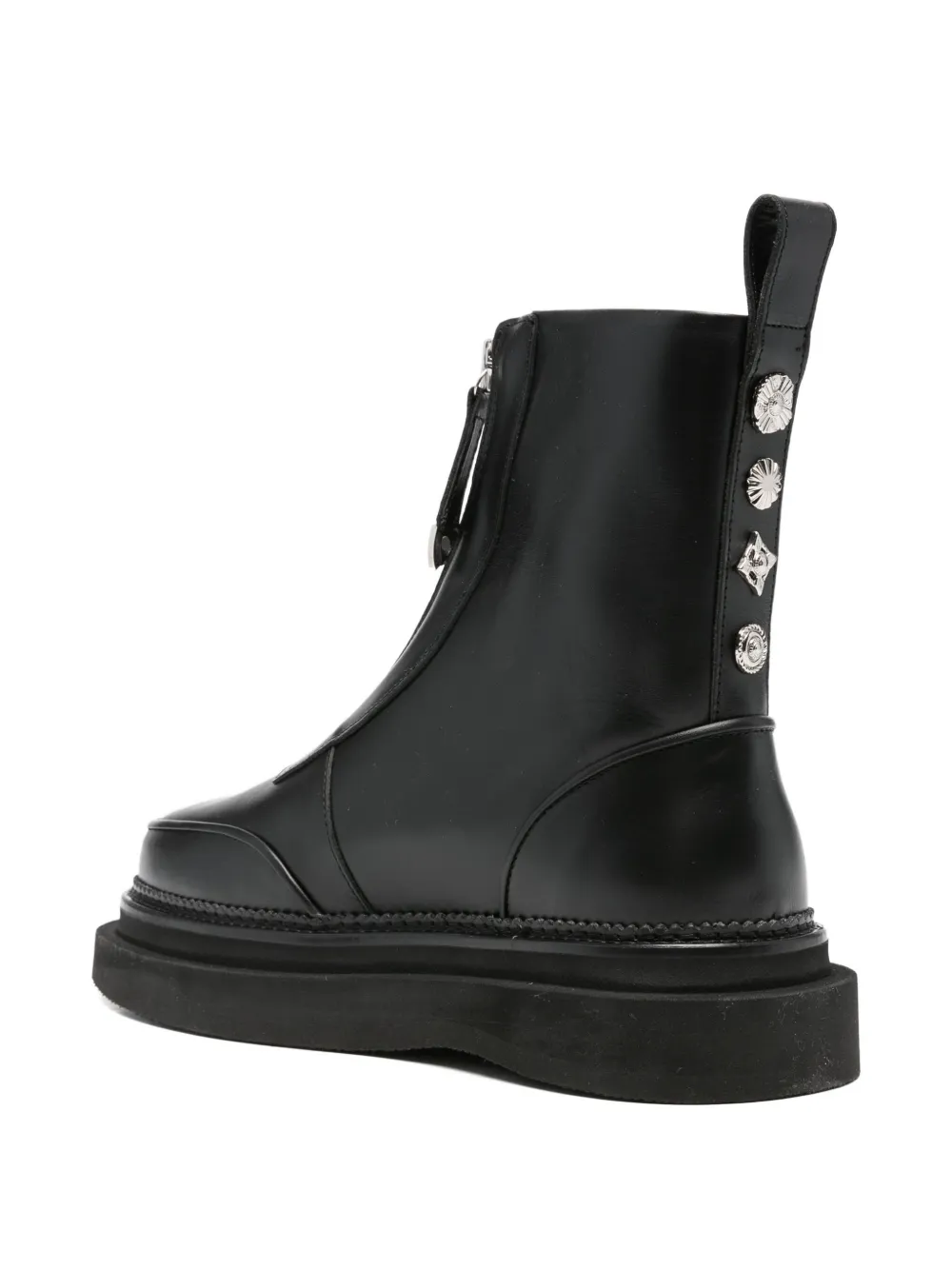 Toga Virilis Zip-front Embellished Boots In Black