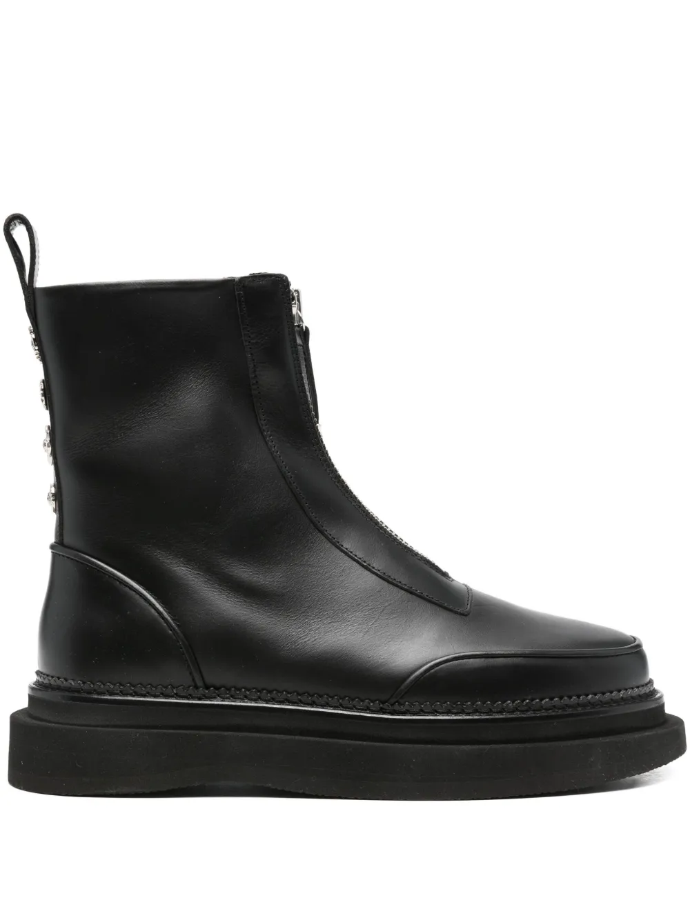 Toga Virilis Zip-front Embellished Boots In Black