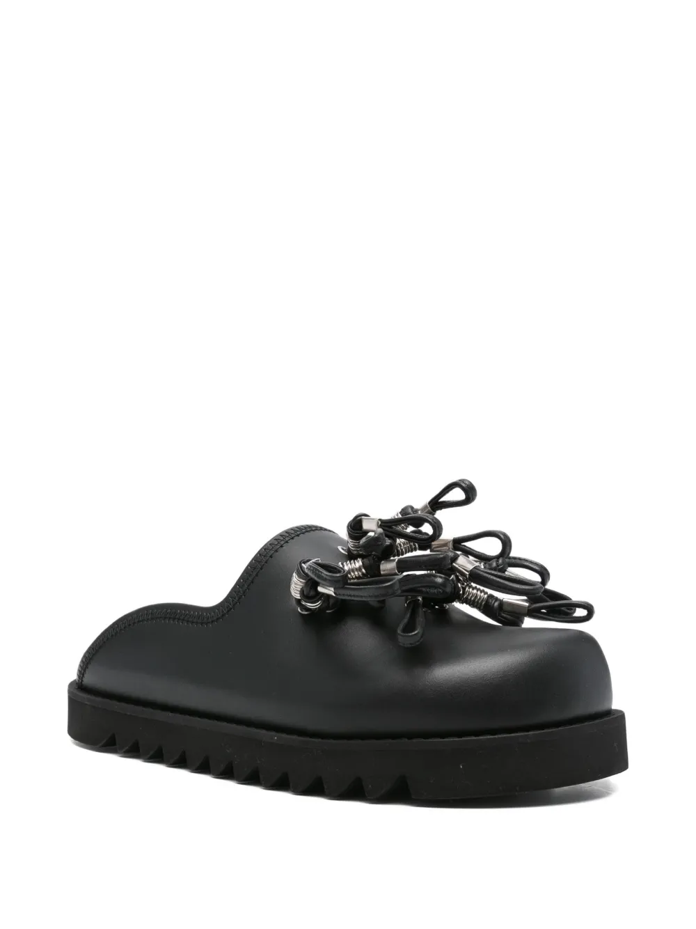 Toga Virilis tassel-embellished leather mule - Zwart