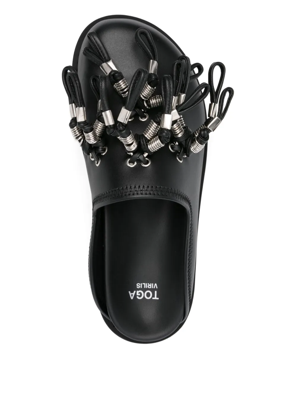 Toga Virilis tassel-embellished leather mules Black