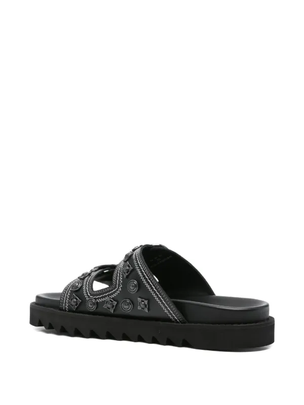 Toga Virilis バックル エナメルレザーサンダル | ブラック | FARFETCH JP
