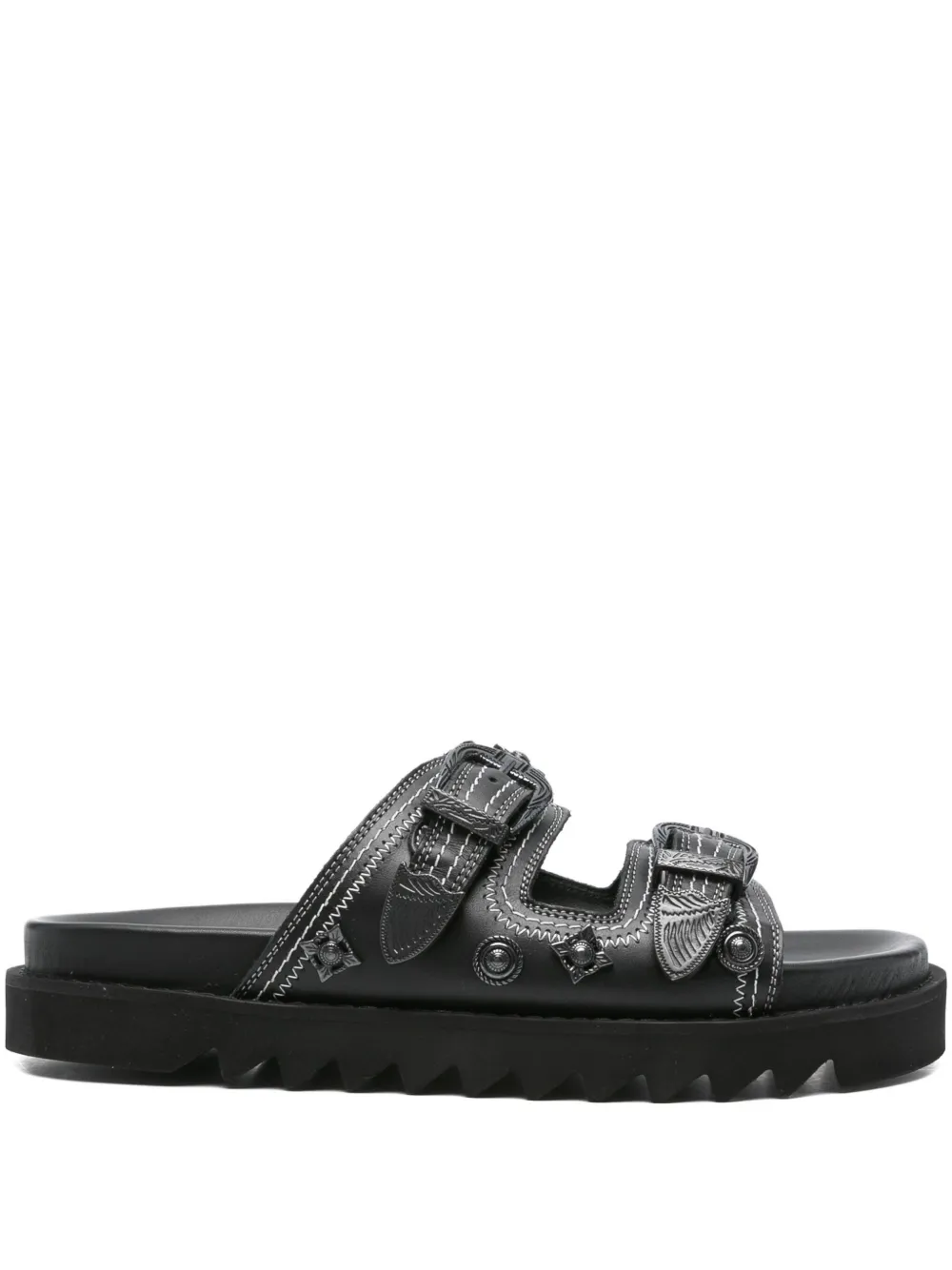 Toga Virilis buckle-embellished leather sandals | Black | Image 1