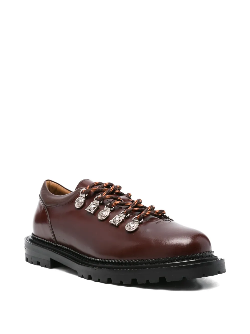 Toga Virilis lace-up leather derby shoes Brown