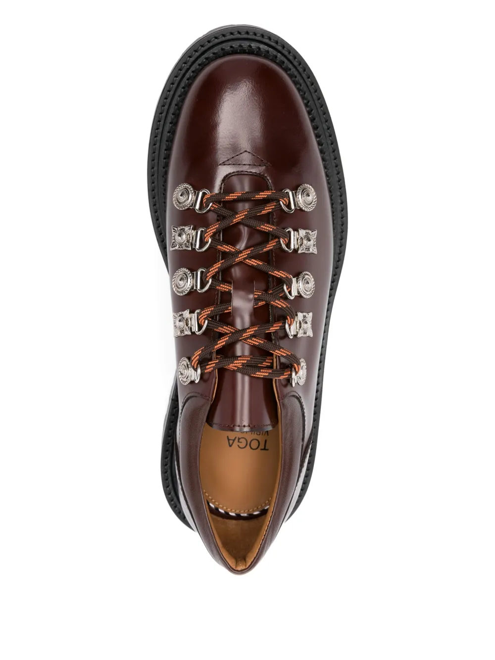 Toga Virilis lace-up leather derby shoes Brown