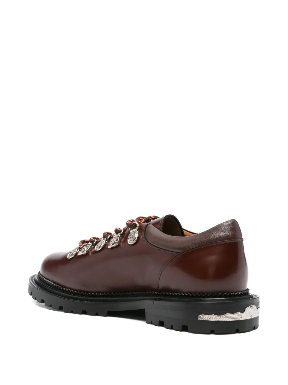 Toga Virilis lace-up leather derby shoes Brown