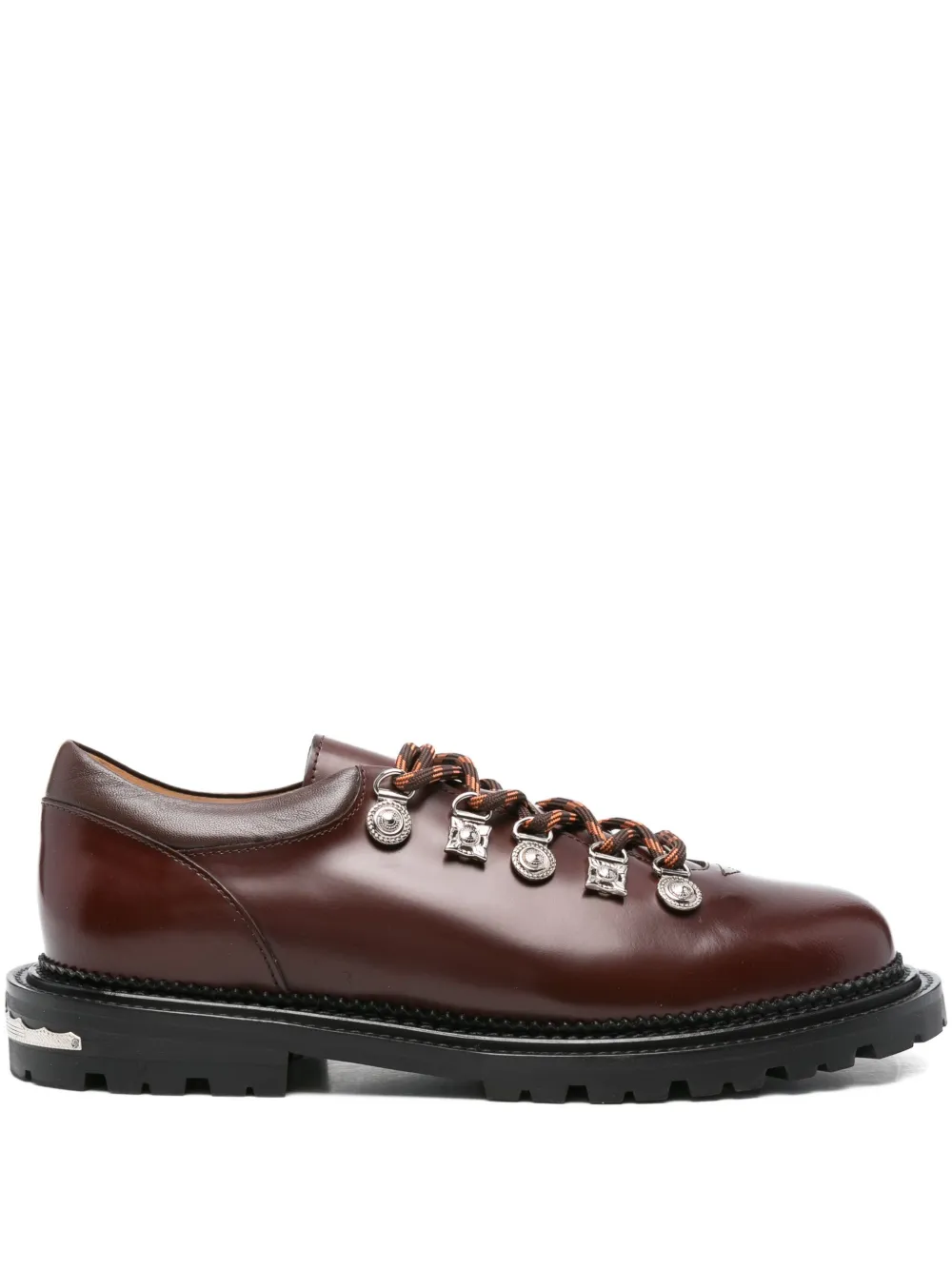 Toga Virilis lace-up leather derby shoes Brown