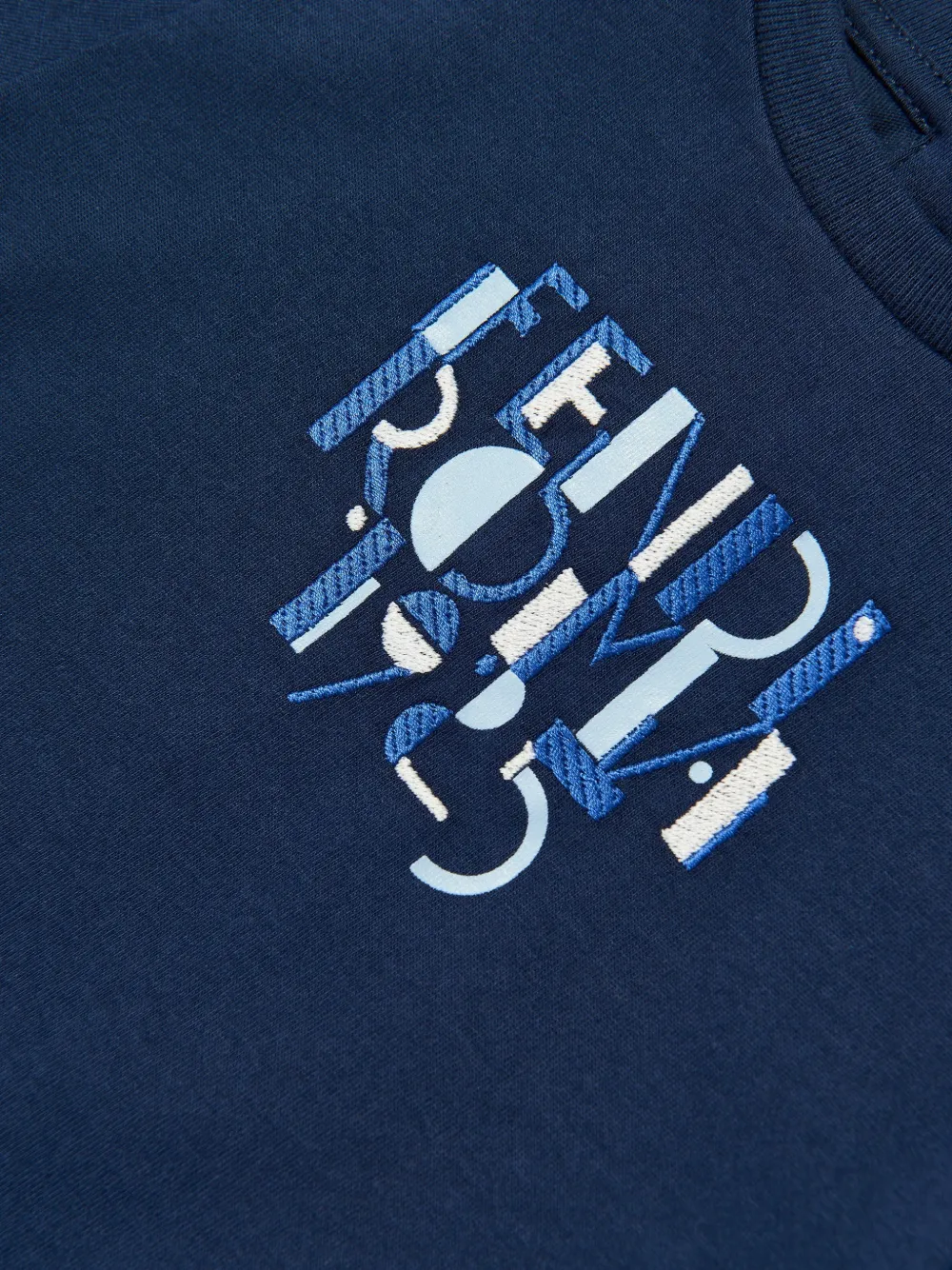 Fendi Kids T-shirt met geborduurd logo Blauw