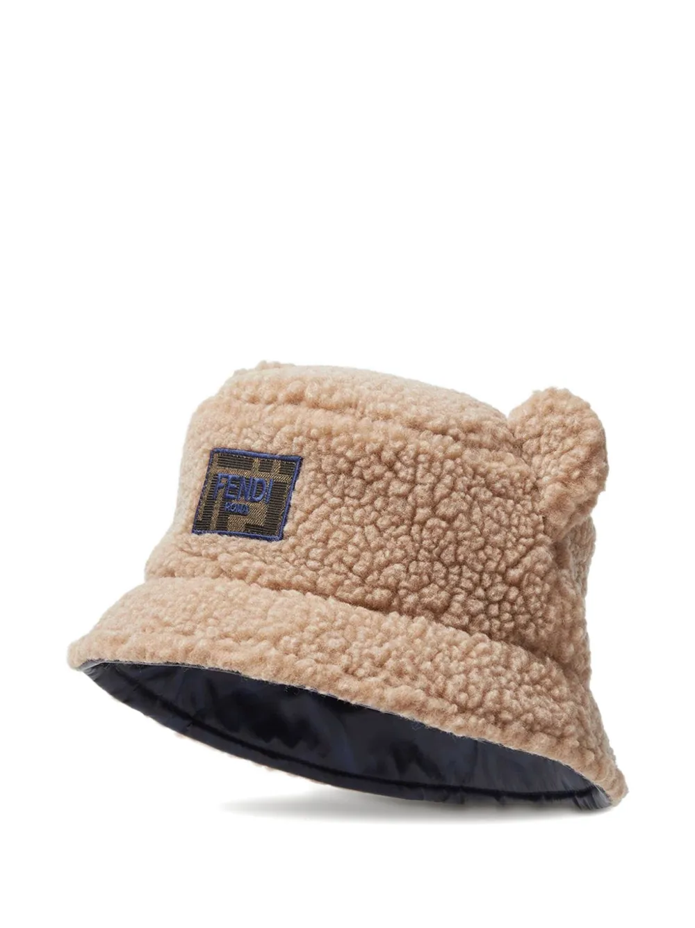 Fendi Kids bear appliqué hat - Beige