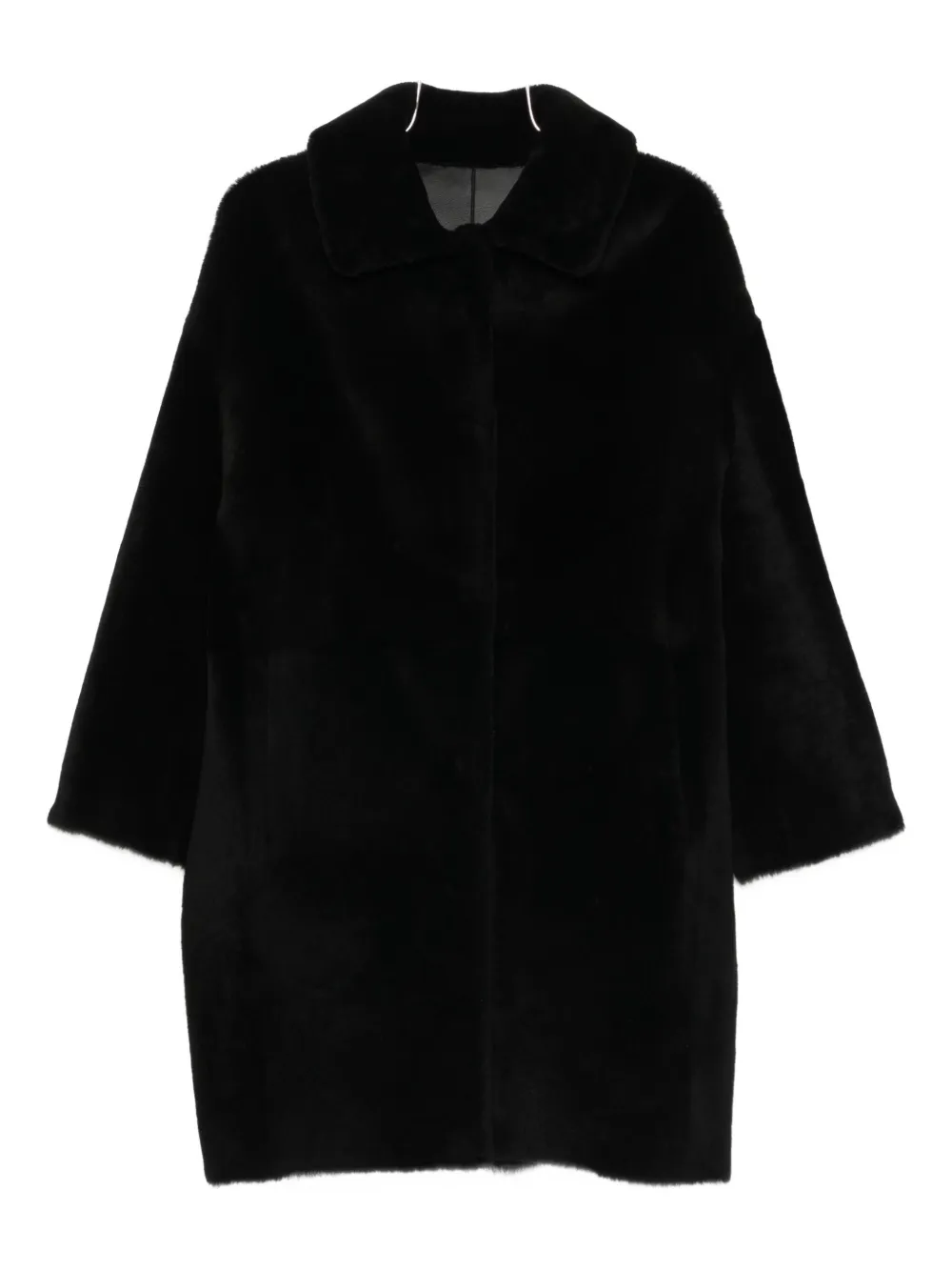Manzoni 24 shearling collared coat - Nero