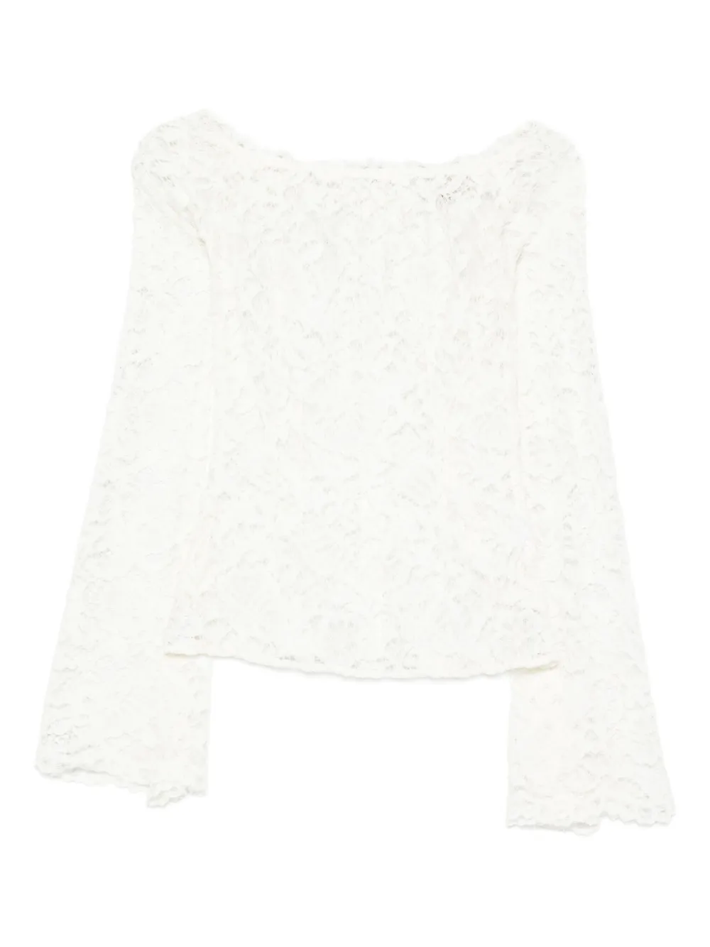 MANURI Nomi top met klokmouwen Wit