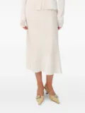 MANURI Tina bias-cut midi skirt - White