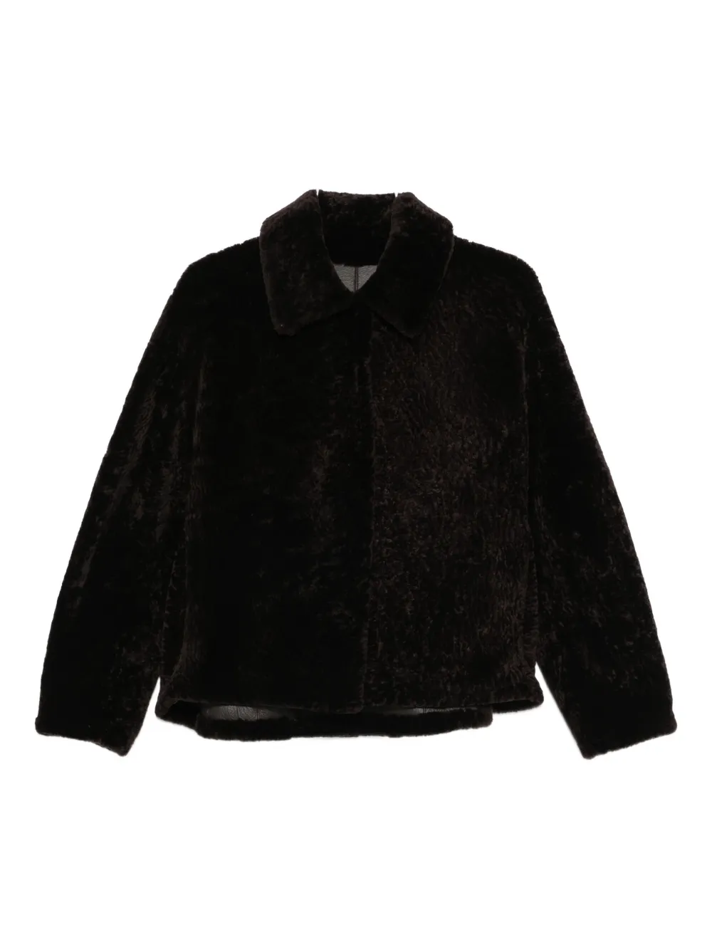 Manzoni 24 Collared Shearling Jacket In Black