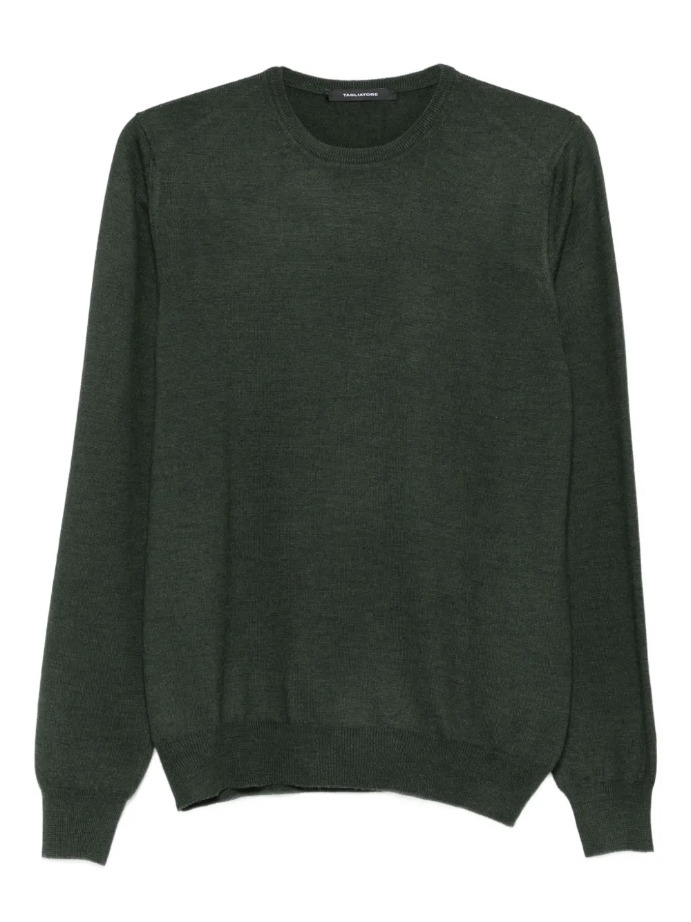 Tagliatore Trui van scheerwol met ronde hals Groen