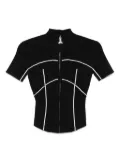 Patrizia Pepe zip-front ribbed top - Black