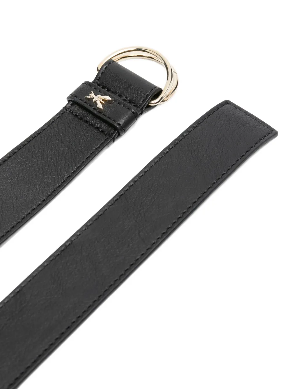 Patrizia Pepe leather ring-buckle belt - Zwart