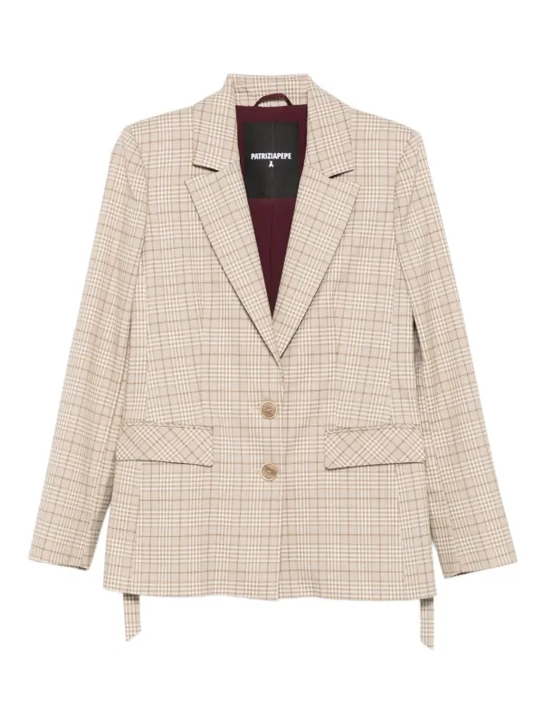 Patrizia Pepe Blazer a Quadri Toni Neutri FARFETCH IT