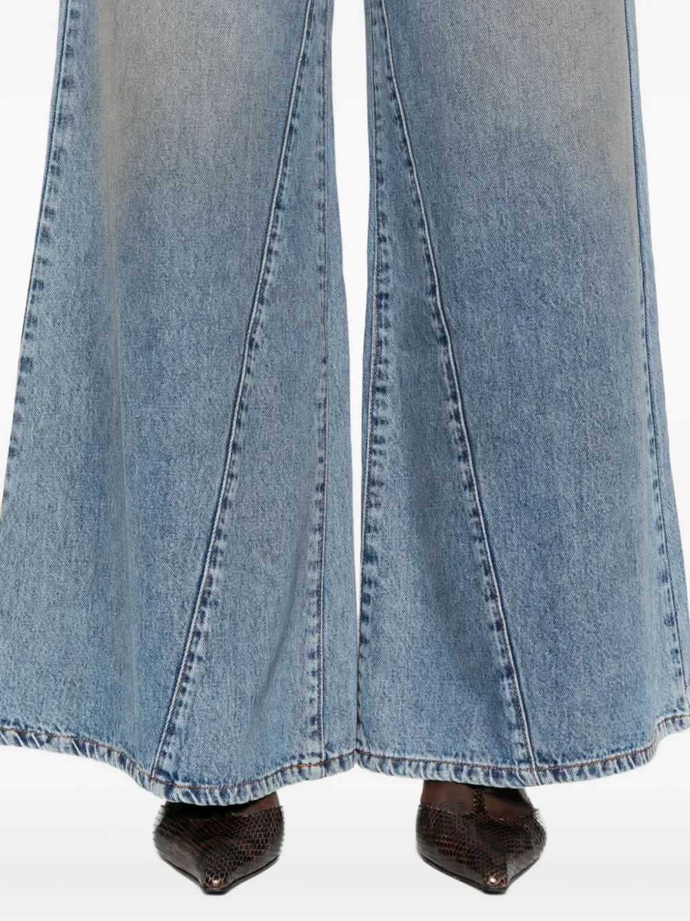 Patrizia Pepe Low waist jeans met wijde pijpen Blauw