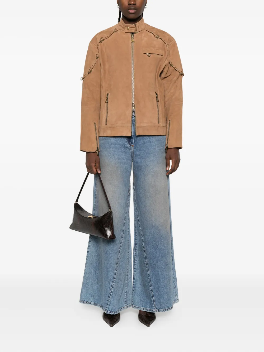 Patrizia Pepe Low waist jeans met wijde pijpen Blauw