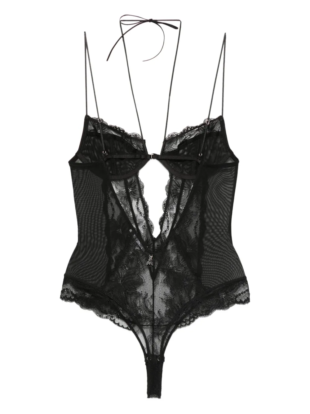 Patrizia Pepe lace-detail bodysuit - Zwart